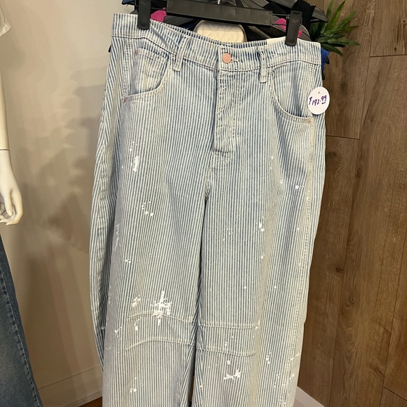 Free People Barrel Jean-railroad stripe - Picture 5 of 5